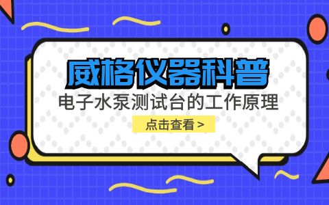 威格儀器-電子水泵測試臺(tái)的工作原理插圖