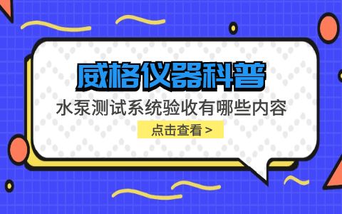 威格儀器-水泵測(cè)試系統(tǒng)驗(yàn)收有哪些內(nèi)容插圖